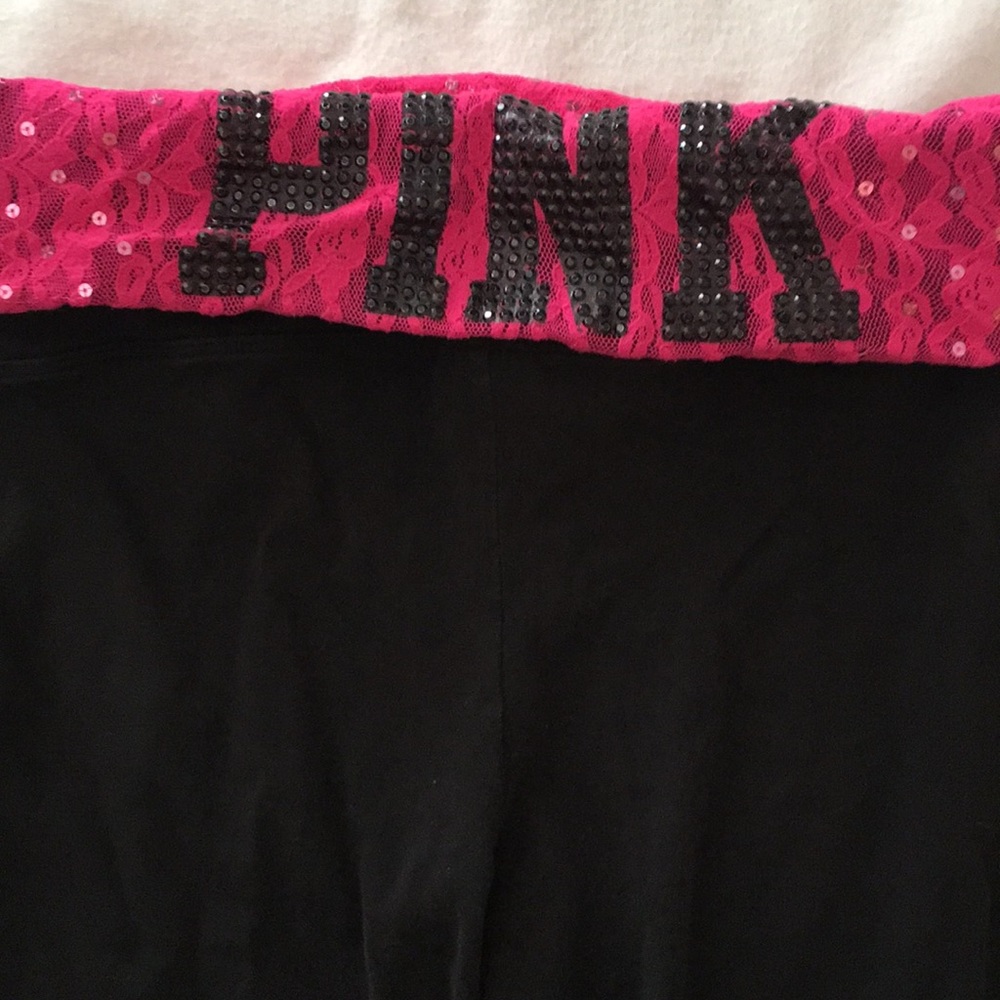 Small Sequin band PINK leggings